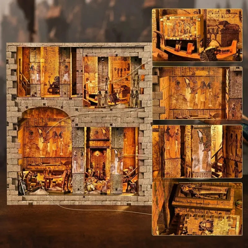Kit de Book Nook de la Tumba del Faraón Egipcio