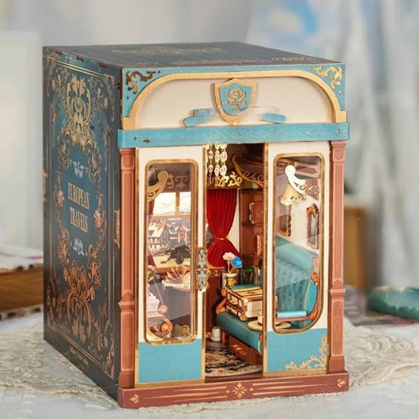 European Travels book nook kit – DIY vintage train cabin