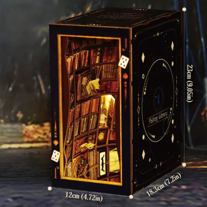 Kit de Book Nook de Biblioteca de Libros Caídos