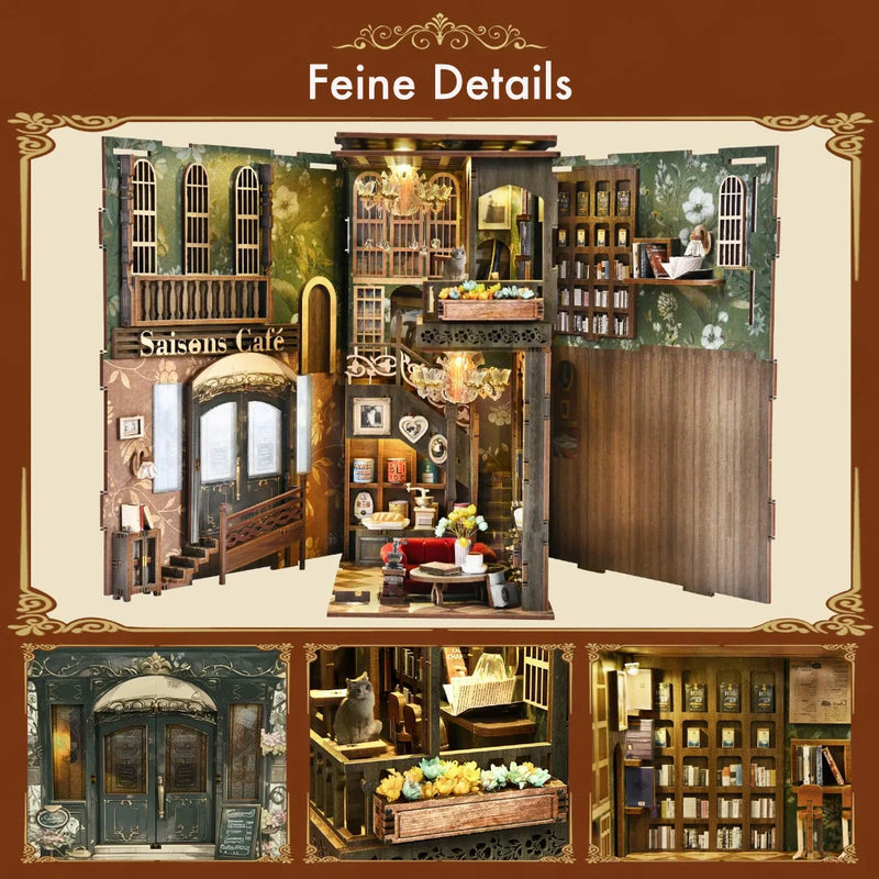 Kit de Book Nook «Cafetería de las cuatro estaciones»