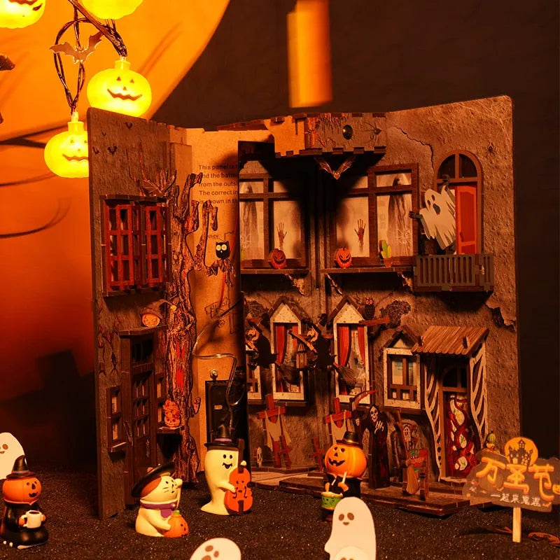 Halloween Alley book nook kit – detail view 3