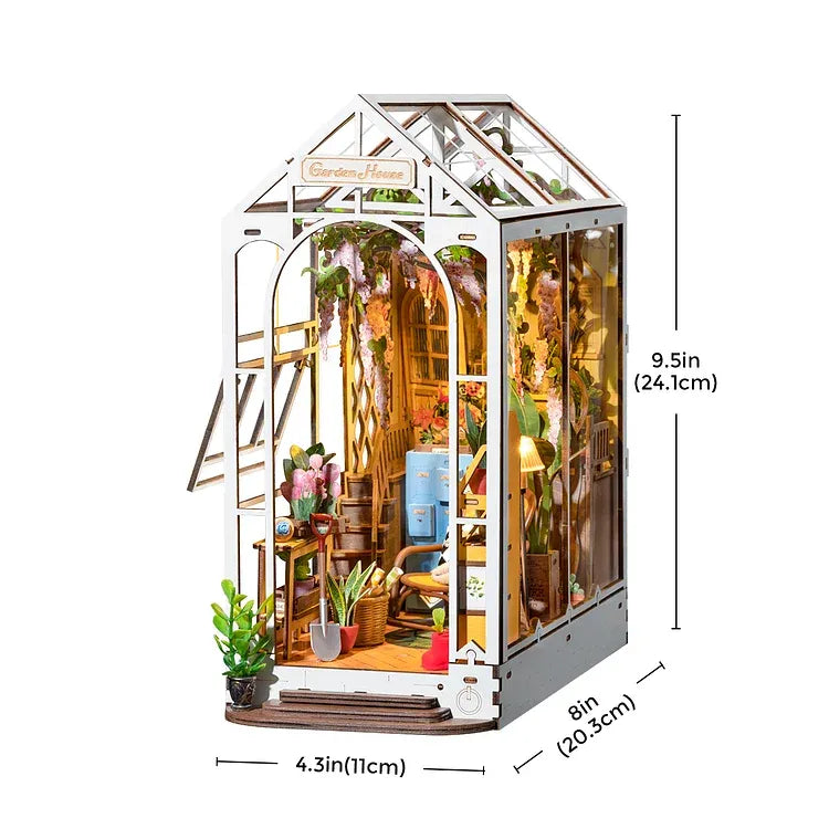 Kit de Book Nook de Casa de Jardín Navideña