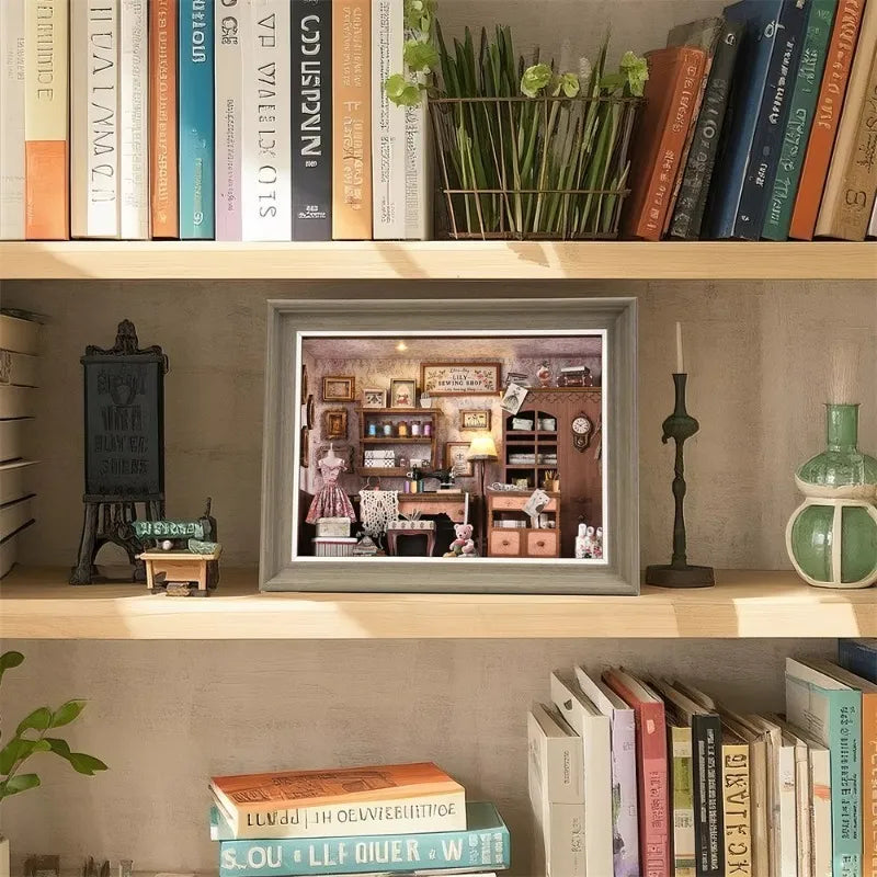 Kit de diorama con marco de fotos 3D «La mercería de Lily»