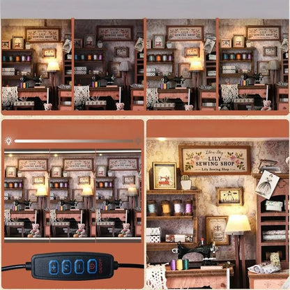 Kit DIY de marco de fotos 3D - Taller de costura de Lily | Diorama en miniatura