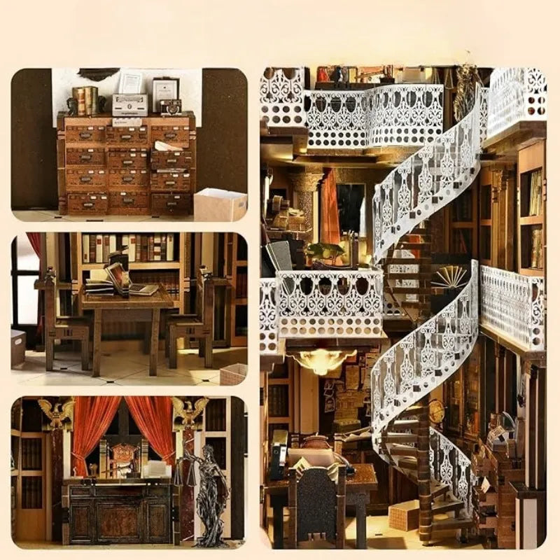 Kit de Book Nook de Biblioteca Jurídica