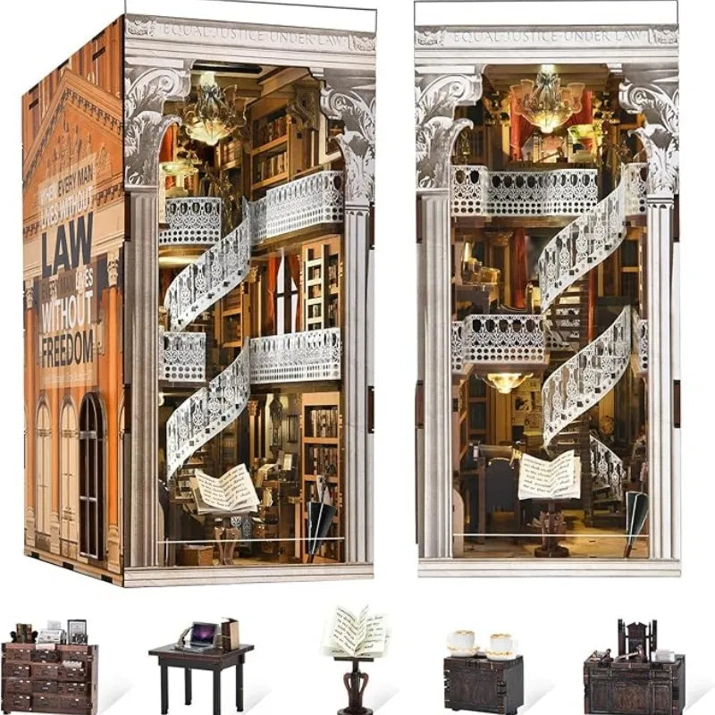 Kit de Book Nook de Biblioteca Jurídica