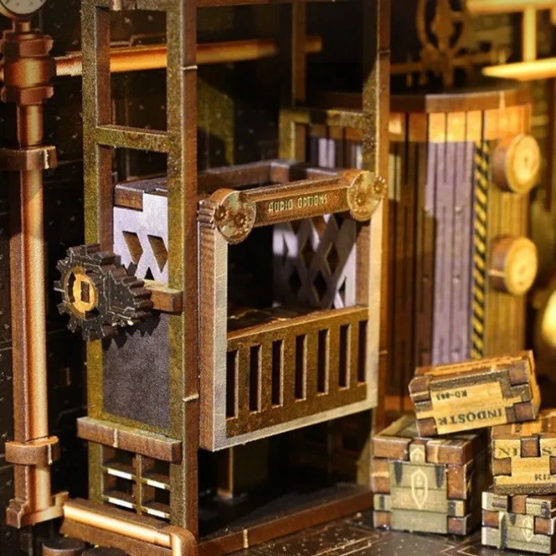 Kit de Book Nook Steampunk Ritmo Mecánico