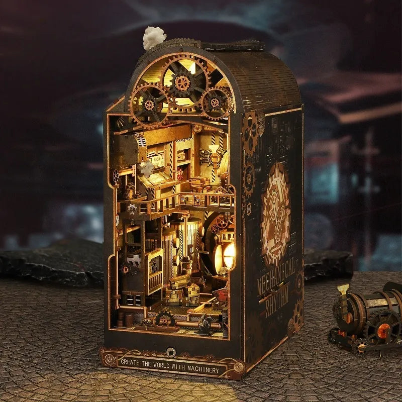 Kit de Book Nook Steampunk Ritmo Mecánico