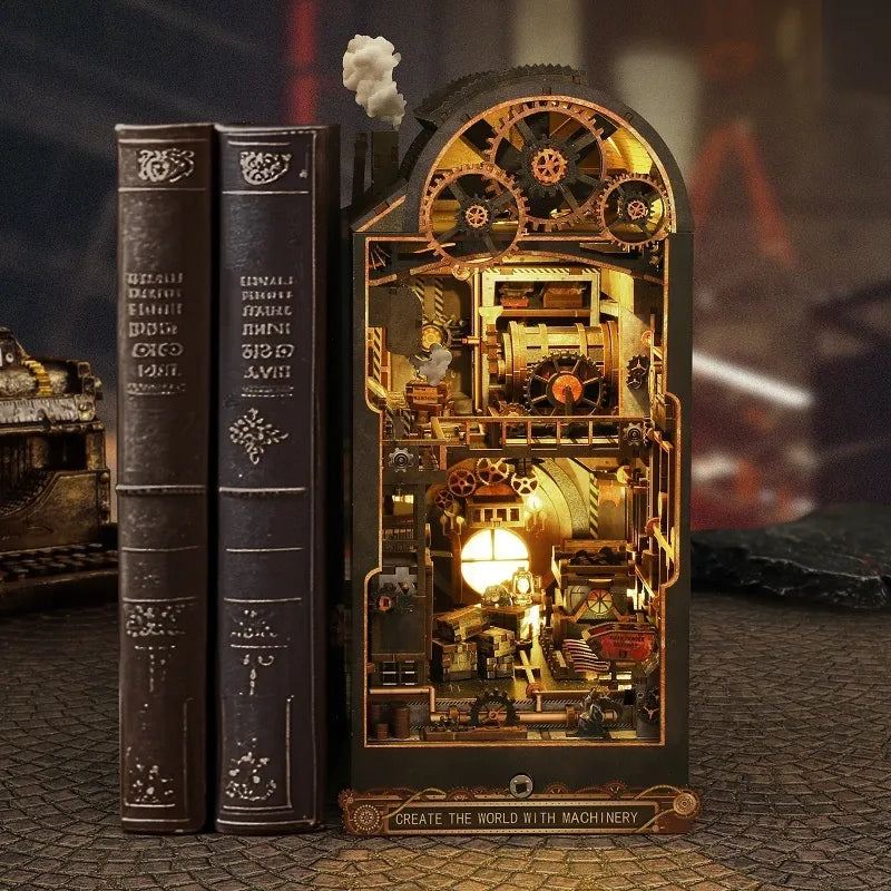 Kit de Book Nook Steampunk Ritmo Mecánico