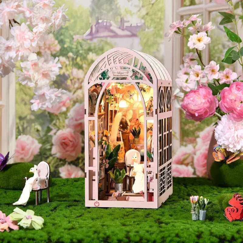 Kit de Book Nook de Mini Invernadero y Floristería
