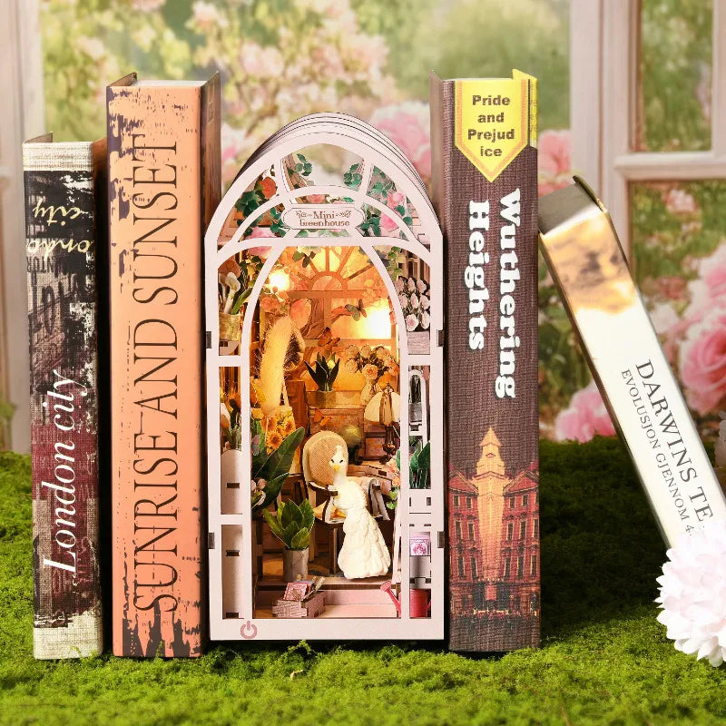 Kit de Book Nook de Mini Invernadero y Floristería