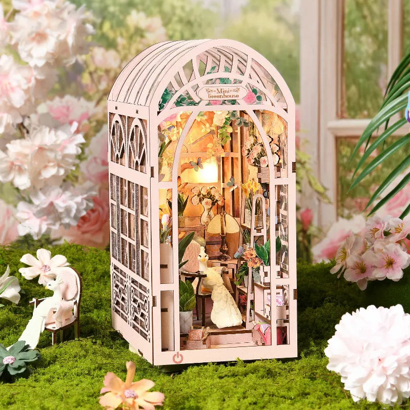 Kit de Book Nook de Mini Invernadero y Floristería