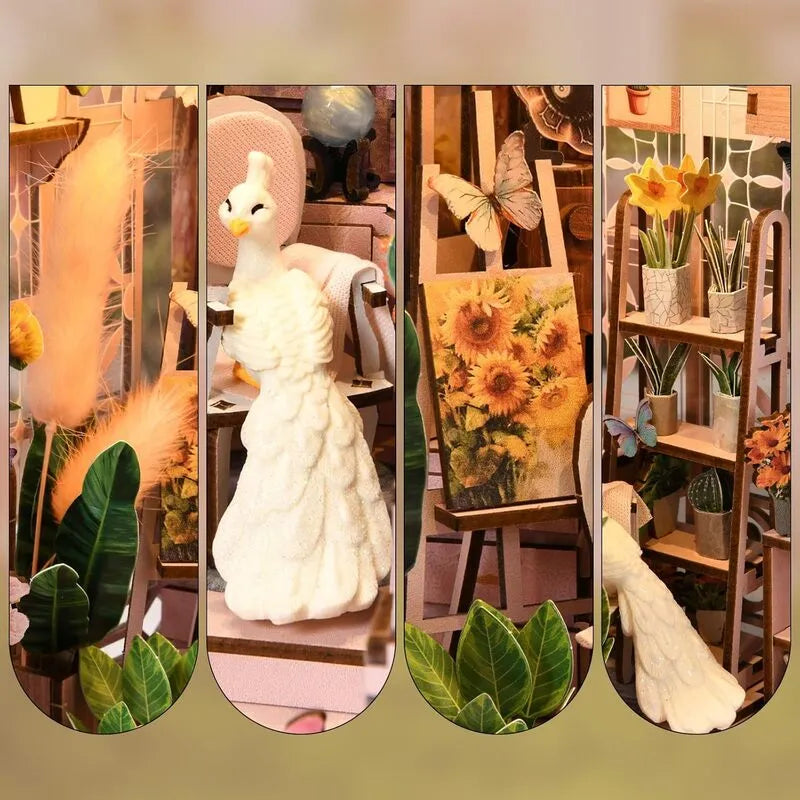 Mini Greenhouse Flower Room book nook kit – detail view 2
