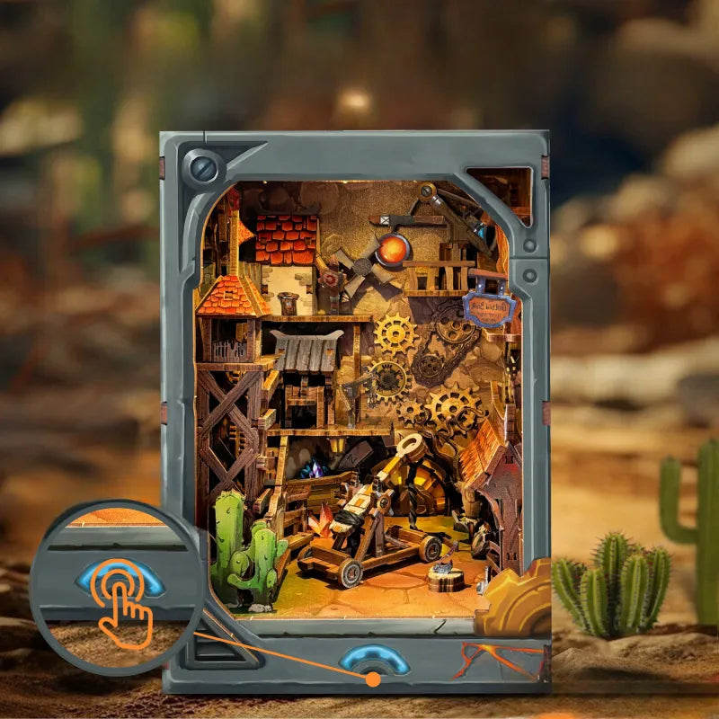 Kit de Book Nook Fortaleza de la Zona de Minería