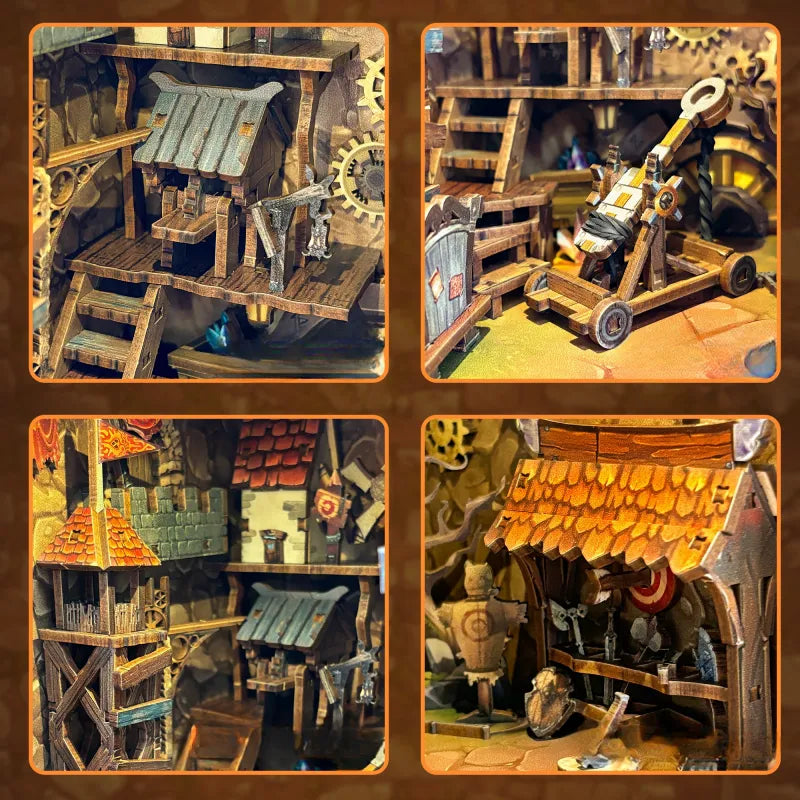 Kit de Book Nook Fortaleza de la Zona de Minería