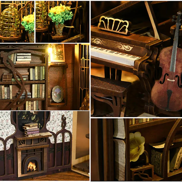 Kit de Book Nook «Pianista con ruiseñor»
