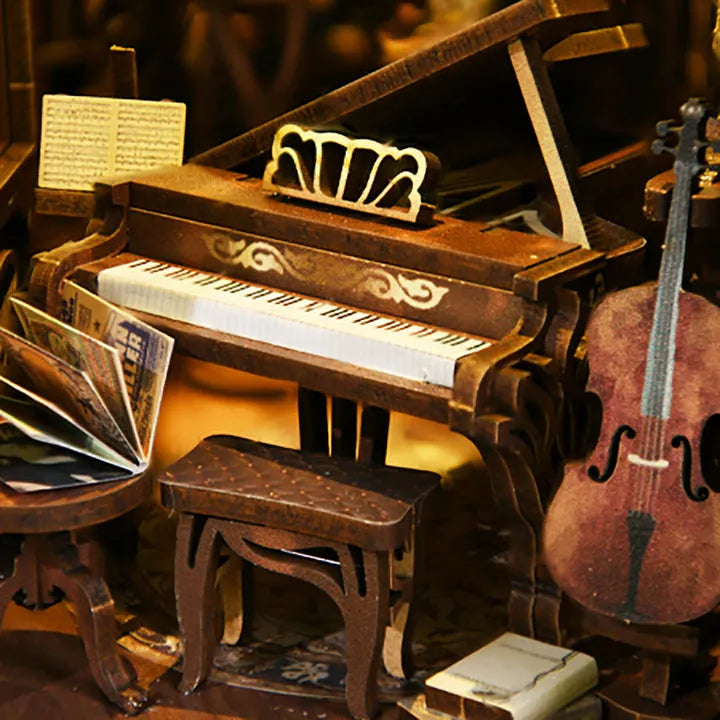 Kit de Book Nook «Pianista con ruiseñor»