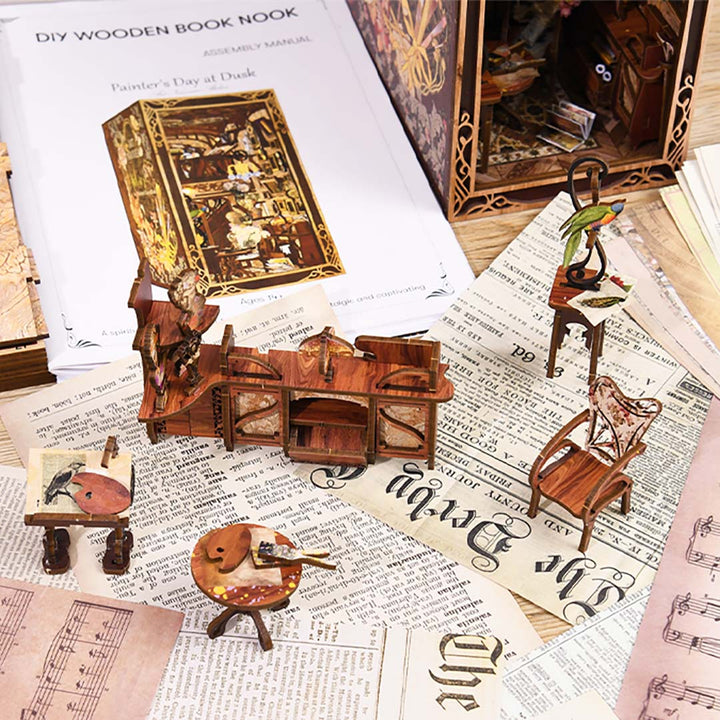 Kit de Book Nook «El día del pintor al anochecer»