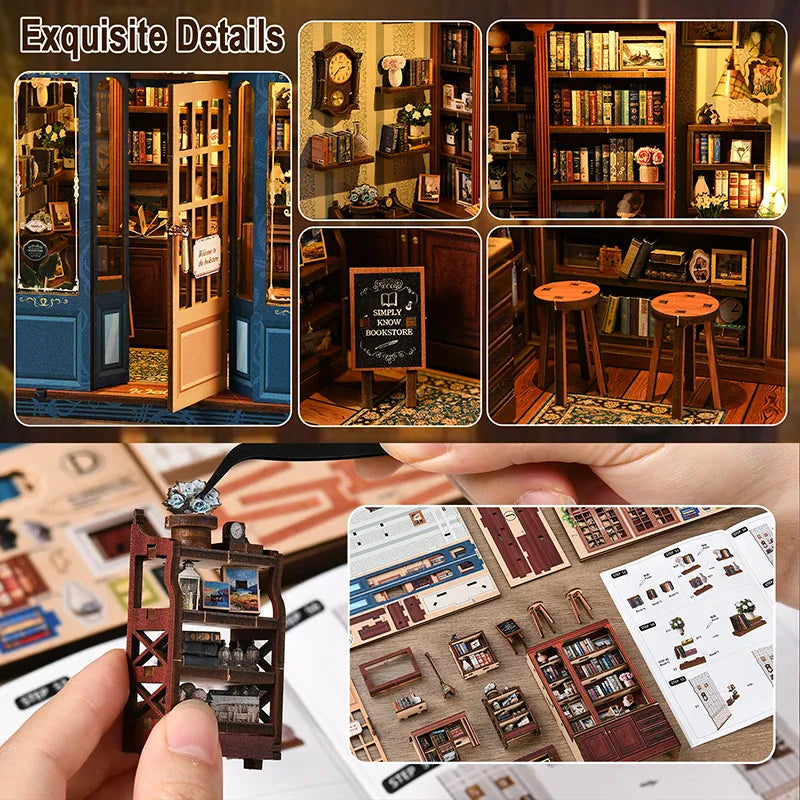 Kit de Book Nook de Sala de Lectura con Pérgola