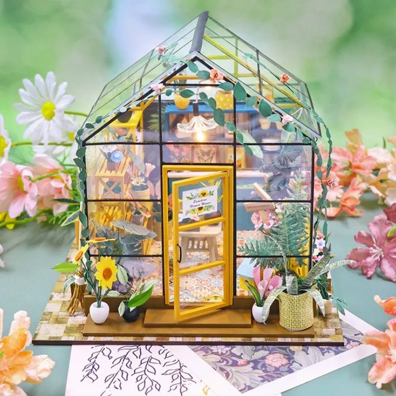 Kit de casa en miniatura Sunshine Flower House