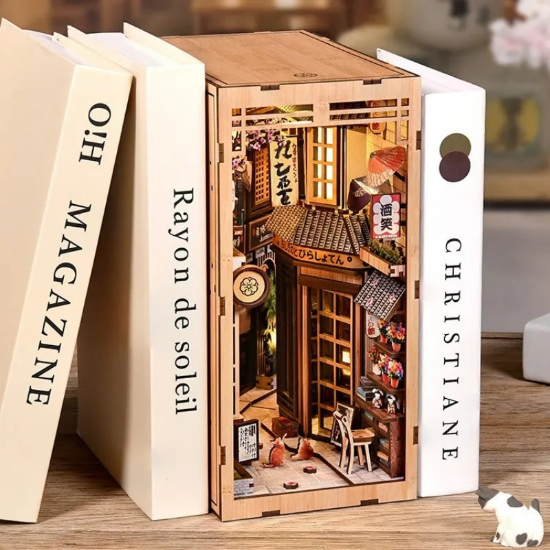 Kit de Book Nook El callejón a la espera del gato