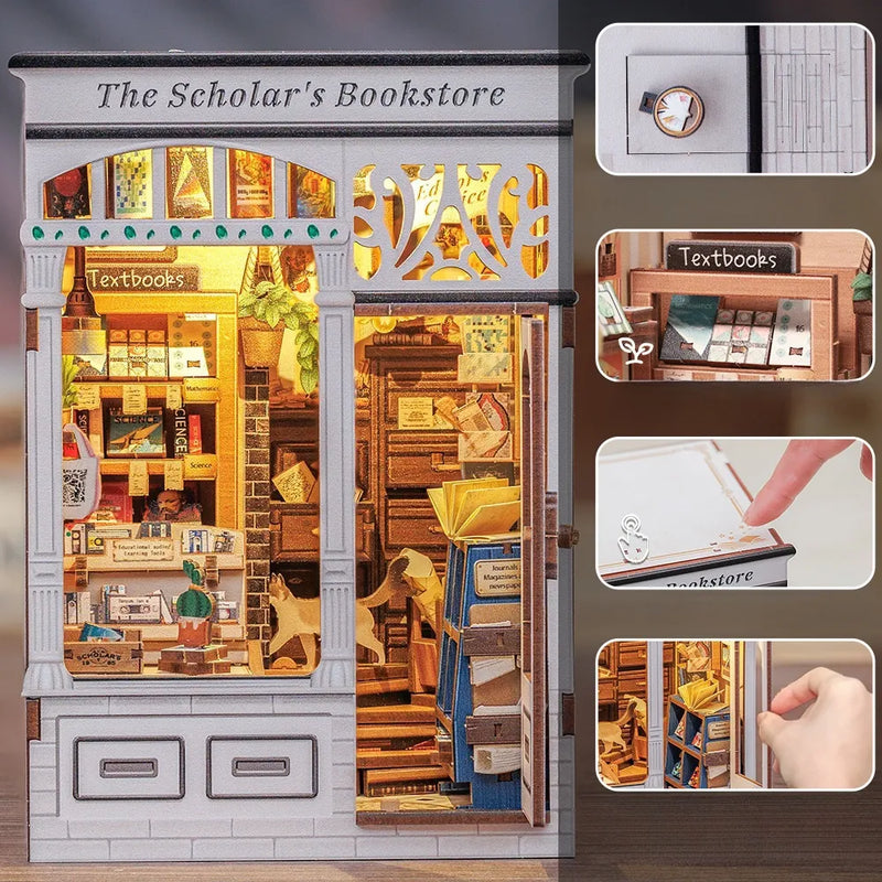 Kit de Book Nook de Librería del Erudito