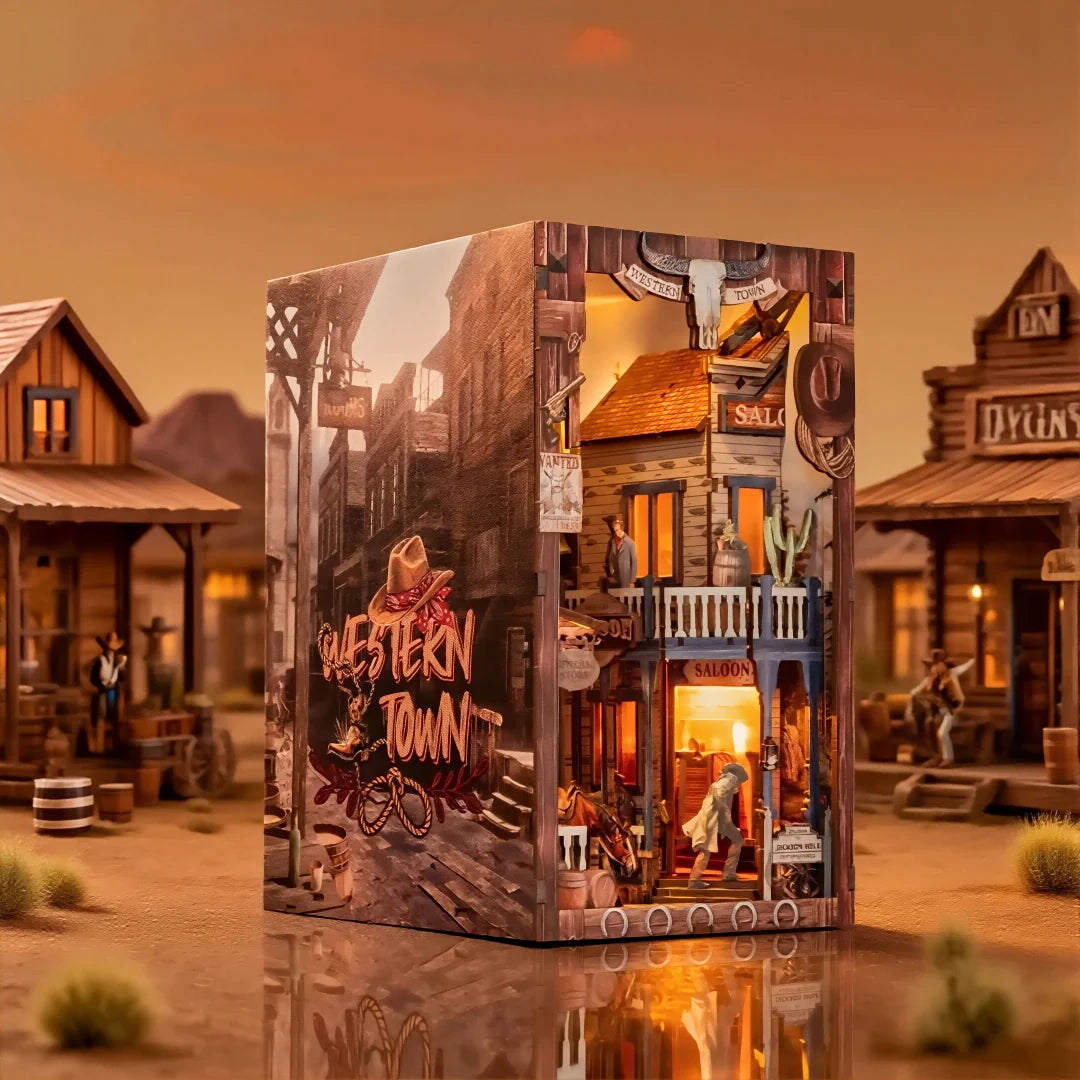 Book Nook de madera DIY - Pueblo del Oeste