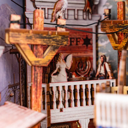 Book Nook de madera DIY - Pueblo del Oeste