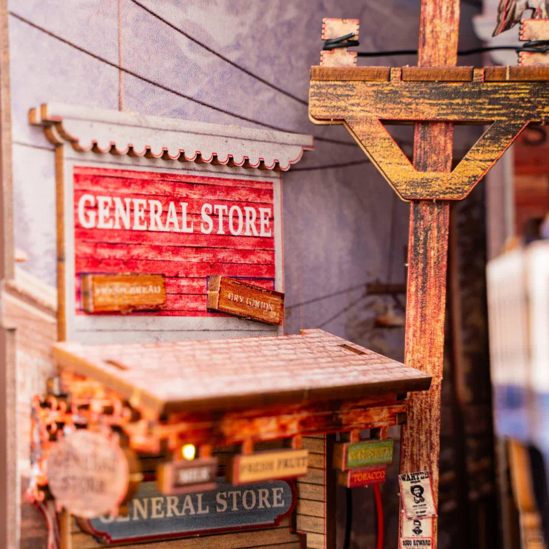 Book Nook de madera DIY - Pueblo del Oeste