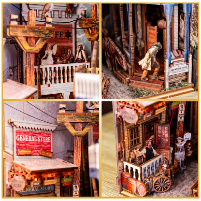 Book Nook de madera DIY - Pueblo del Oeste