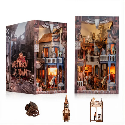 Book Nook de madera DIY - Pueblo del Oeste