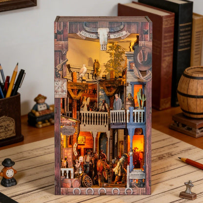 Book Nook de madera DIY - Pueblo del Oeste