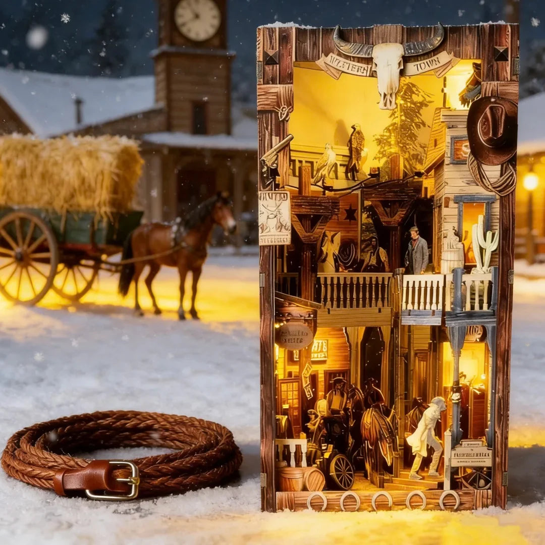 Book Nook de madera DIY - Pueblo del Oeste