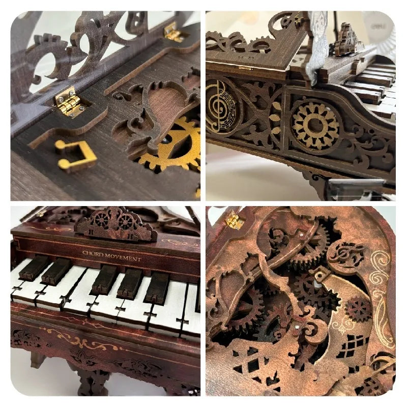 Rompecabezas 3D de madera de piano con movimiento de acordes