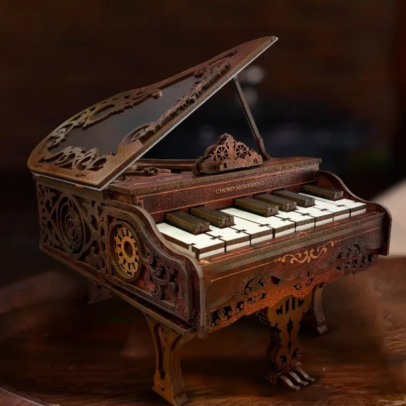 Rompecabezas 3D de madera de piano con movimiento de acordes