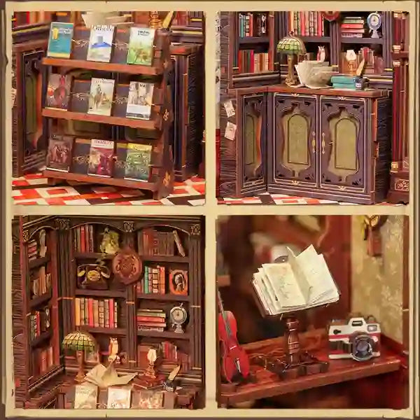 Kit de Book Nook de Librería del Búho