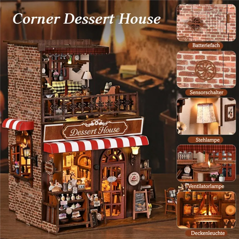 Kit de casa en miniatura Corner Dessert House