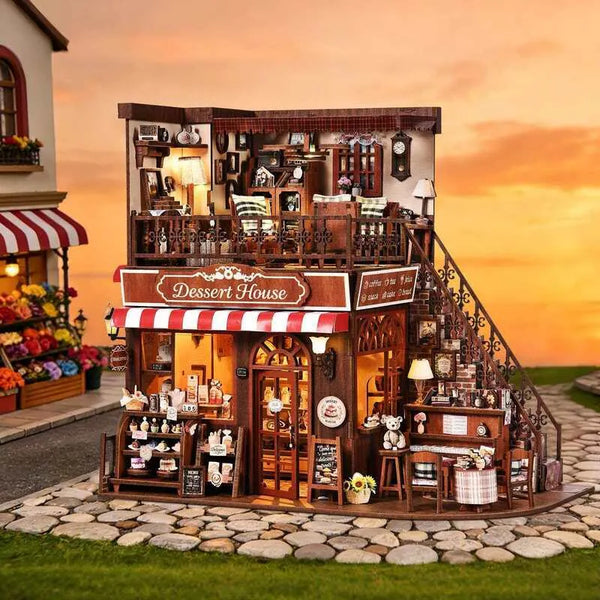Kit de casa en miniatura Corner Dessert House