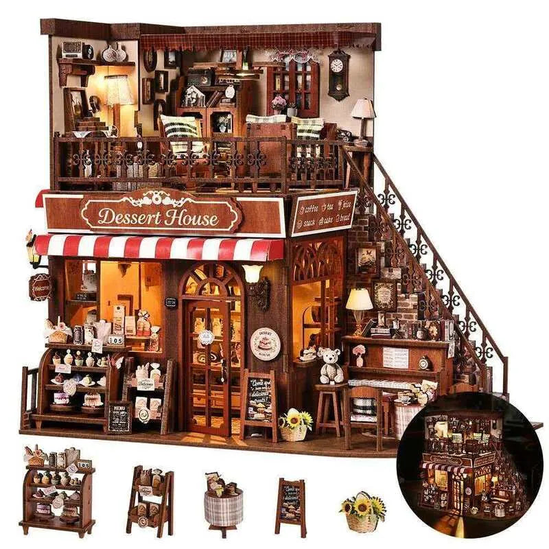 Kit de casa en miniatura Corner Dessert House
