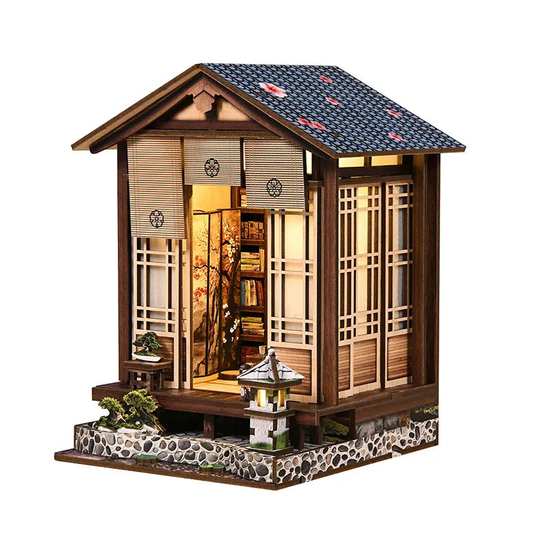 Kit de casa en miniatura Jardín Armonioso con farol de musgo