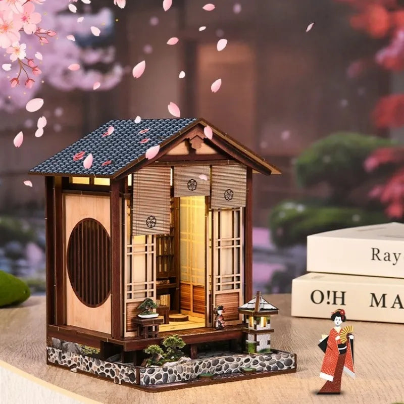 Kit de casa en miniatura Jardín Armonioso con farol de musgo