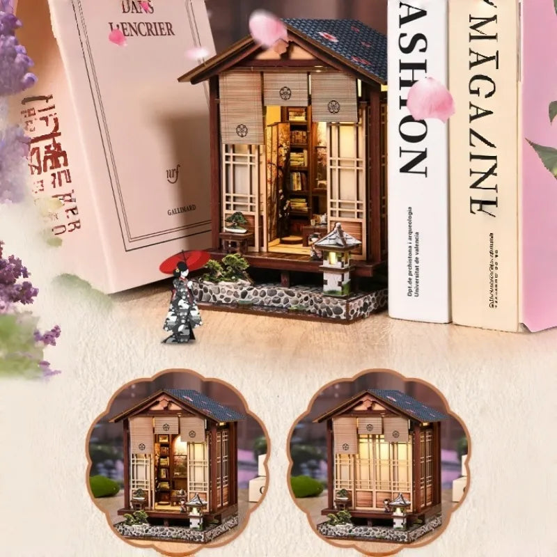 Kit de casa en miniatura Jardín Armonioso con farol de musgo