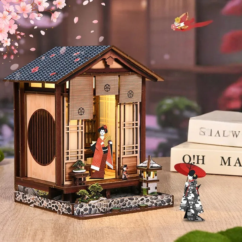 Kit de casa en miniatura Jardín Armonioso con farol de musgo
