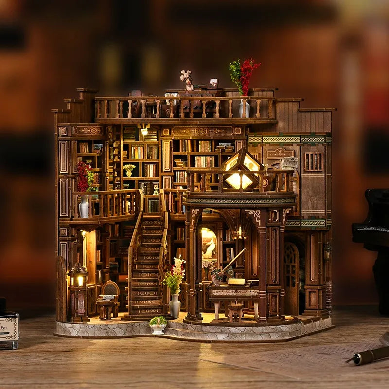 Kit de casa en miniatura - Salón de libros soñador