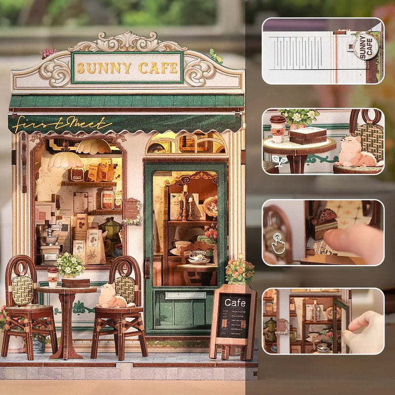 Kit de casa en miniatura Sunny Cafe