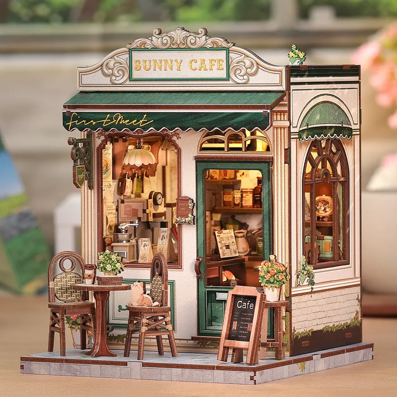 Kit de casa en miniatura Sunny Cafe