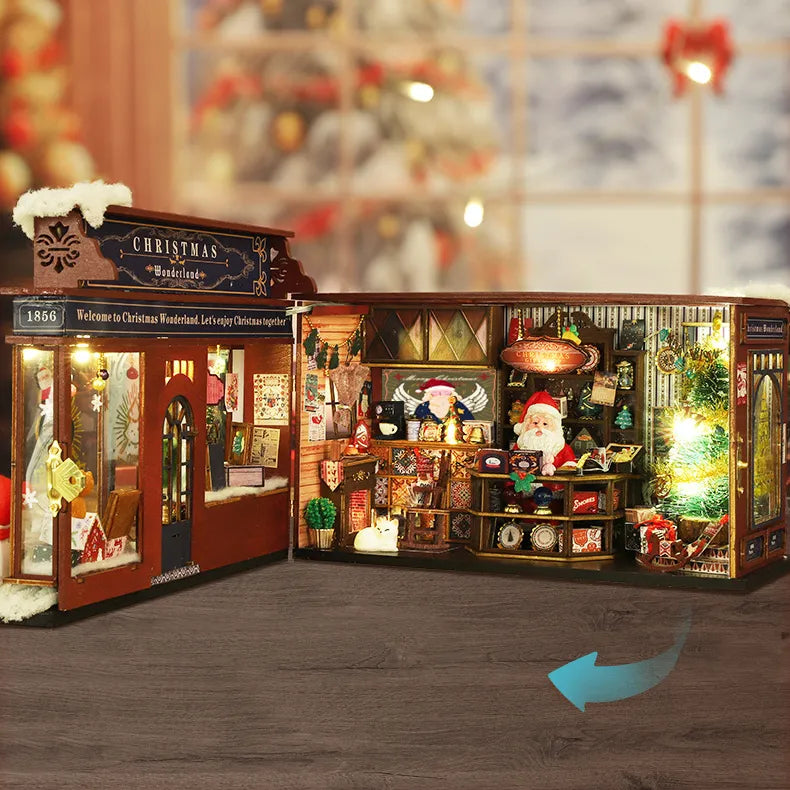 Kit de casa en miniatura de la aldea navideña
