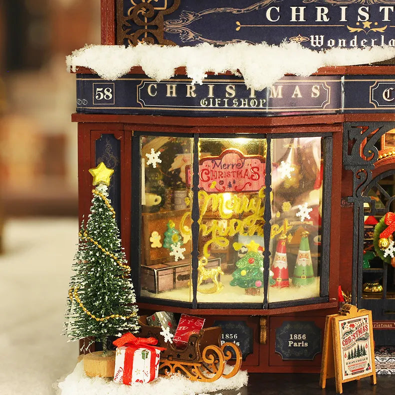 Kit de casa en miniatura de la aldea navideña