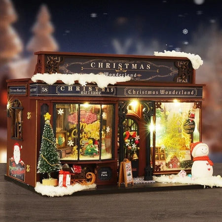 Kit de casa en miniatura de la aldea navideña