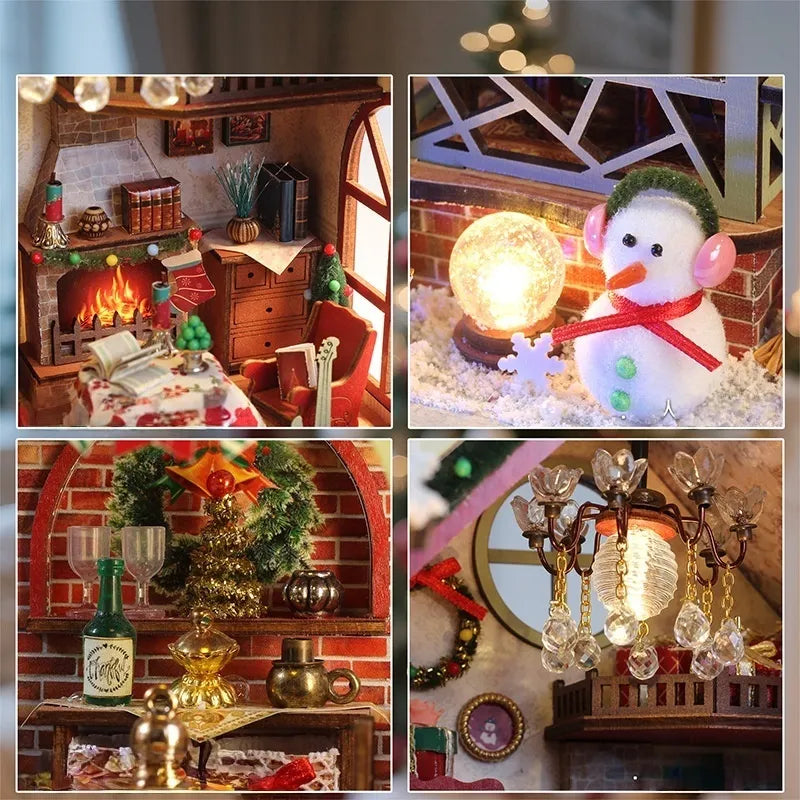 Kit de casa en miniatura Warm Christmas Lodge